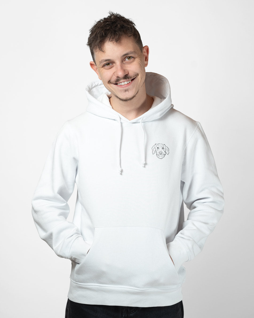 Rauhaar Dackel I Herren/Unisex Bio Baumwoll Hoodie