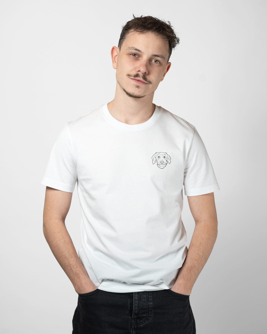 Rauhaar Dackel I Herren/Unisex Bio Baumwoll Shirt