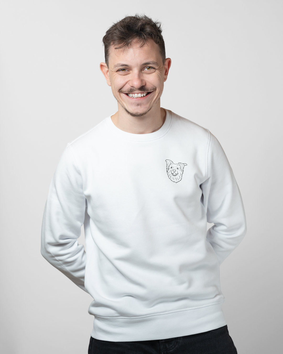 Border Collie I Herren/Unisex Bio Baumwoll Sweatshirt