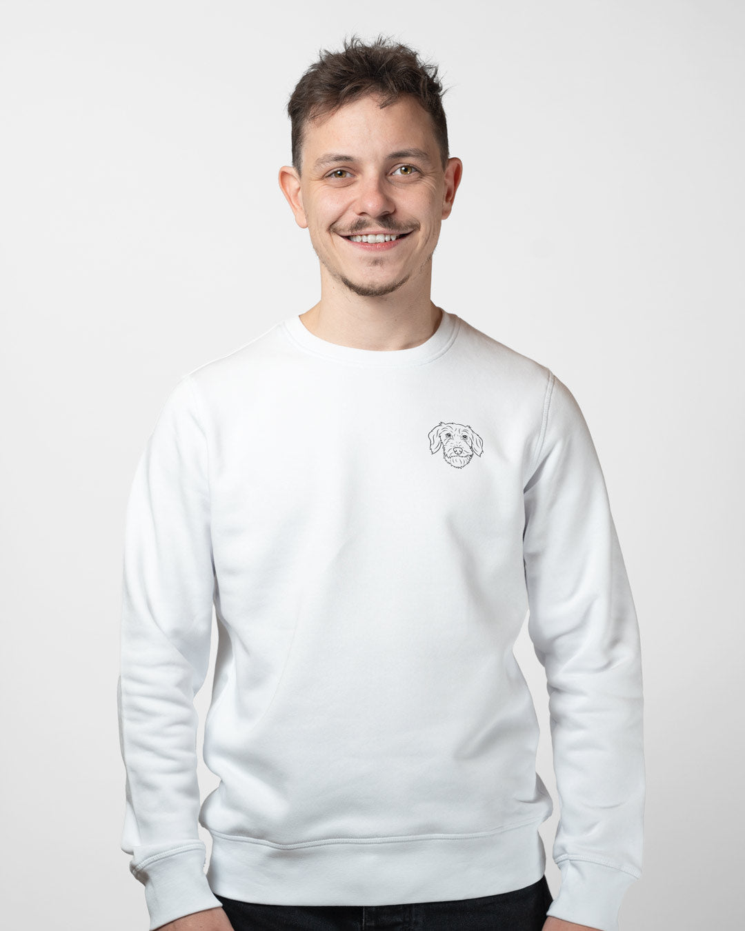 Rauhaar Dackel I Herren/Unisex Bio Baumwoll Sweater