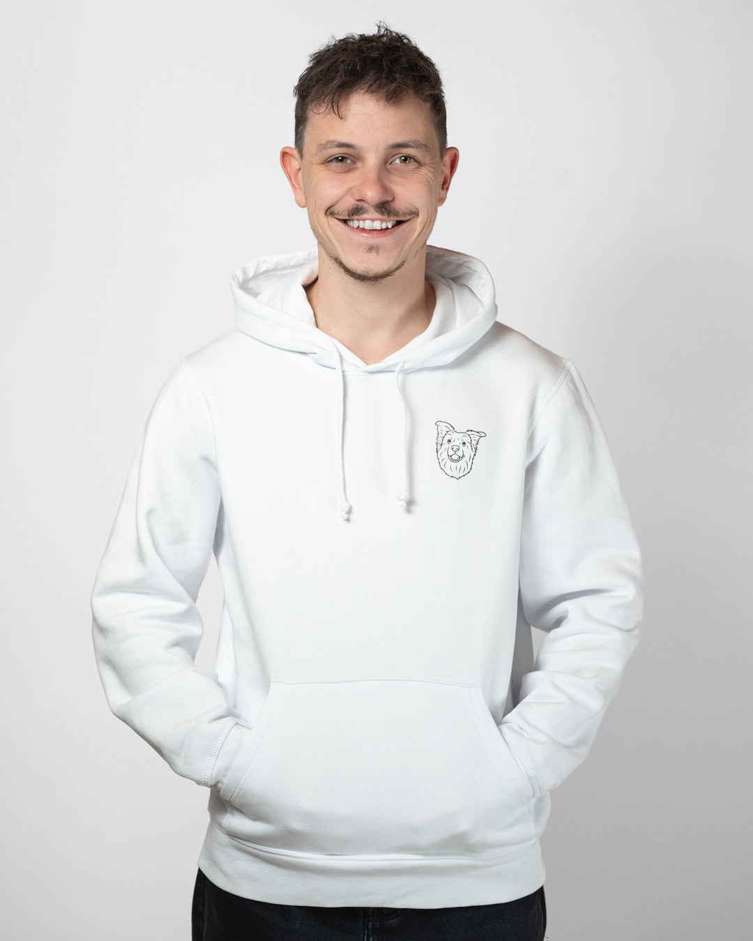 Border Collie I Herren/Unisex Bio Baumwoll Hoodie