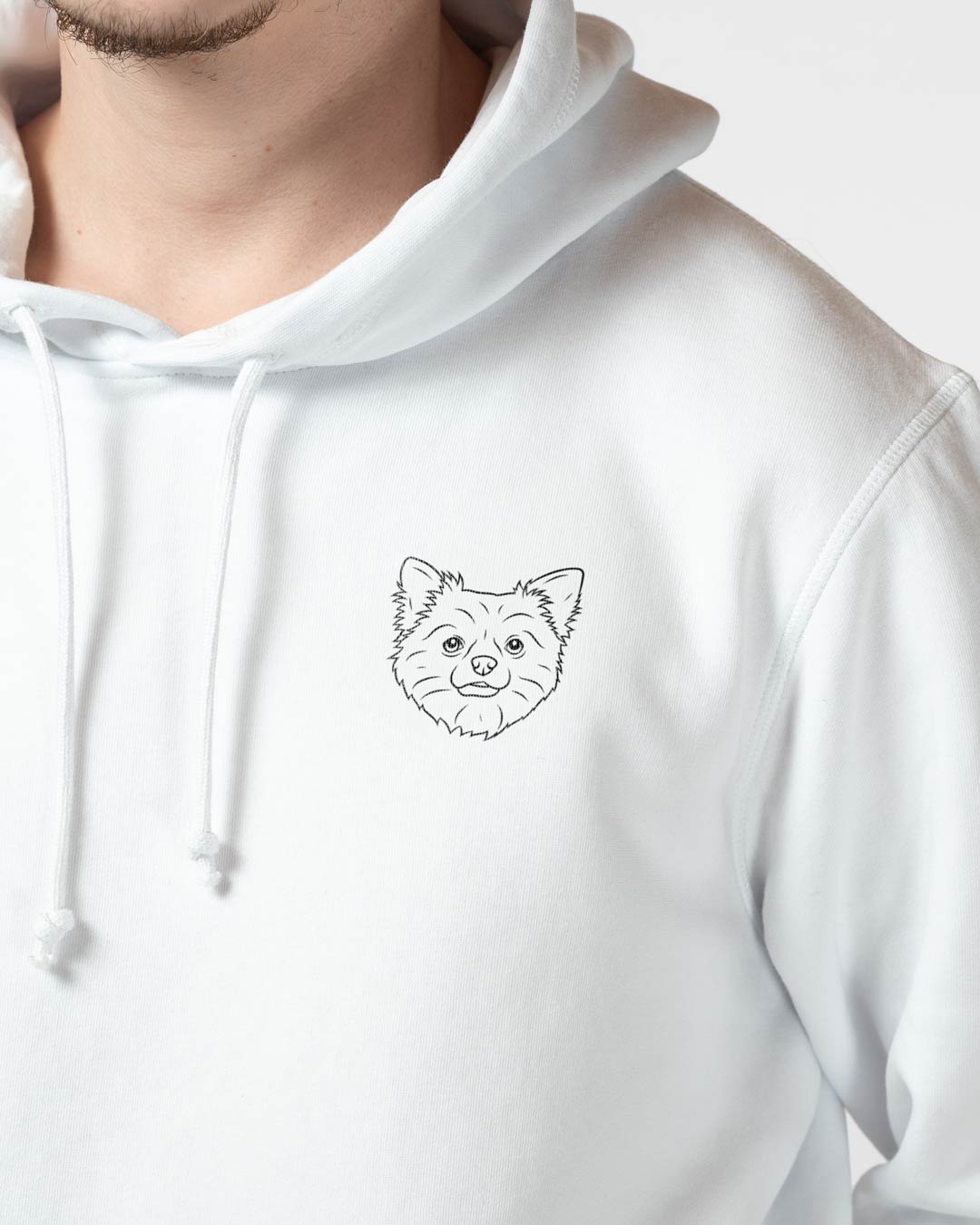 Langhaar Chihuahua I Herren/Unisex Bio Baumwoll Hoodie