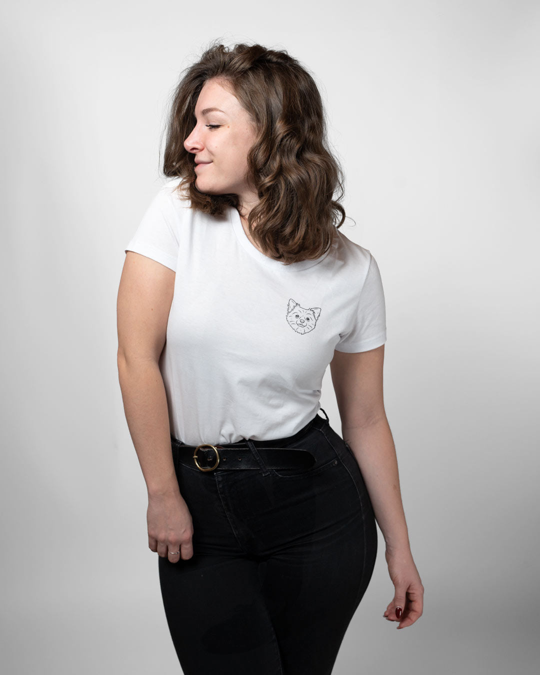 Langhaar Chihuahua I Frauen Bio Baumwoll Shirt