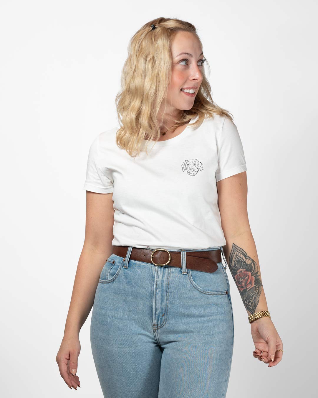 Rauhaar Dackel I Frauen Bio Baumwoll Shirt