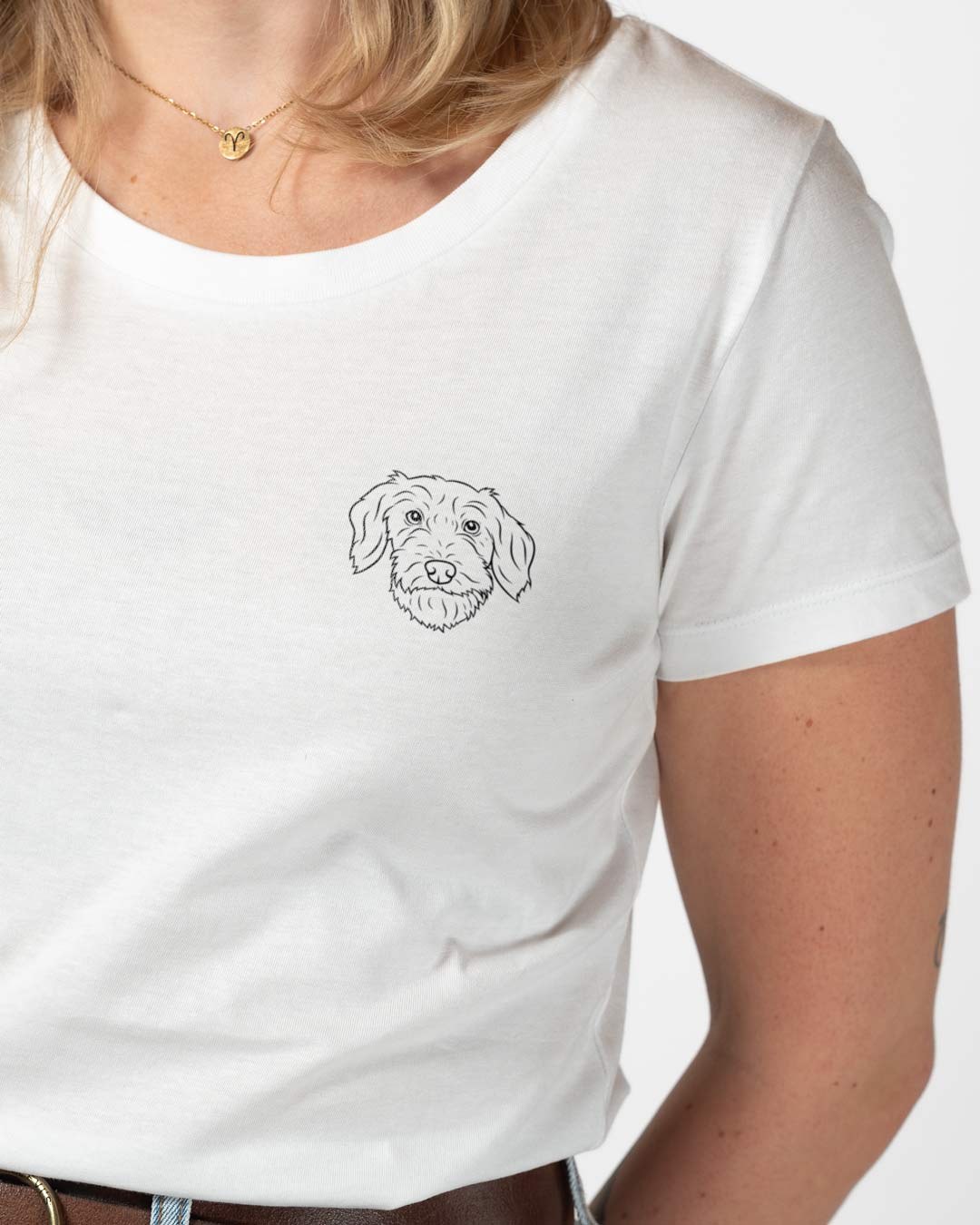 Rauhaar Dackel I Frauen Bio Baumwoll Shirt