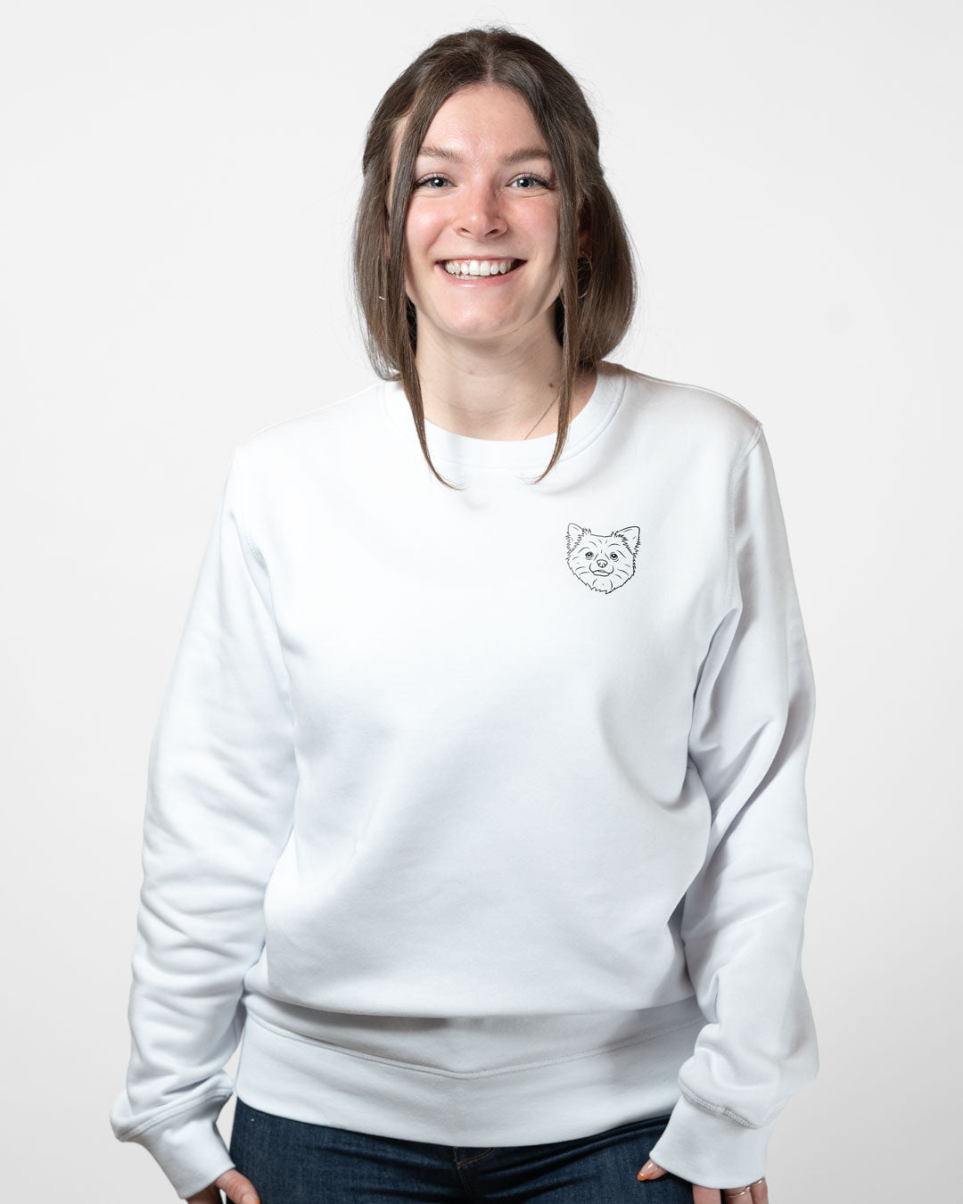 Langhaar Chihuahua I Frauen Bio Baumwoll Sweater